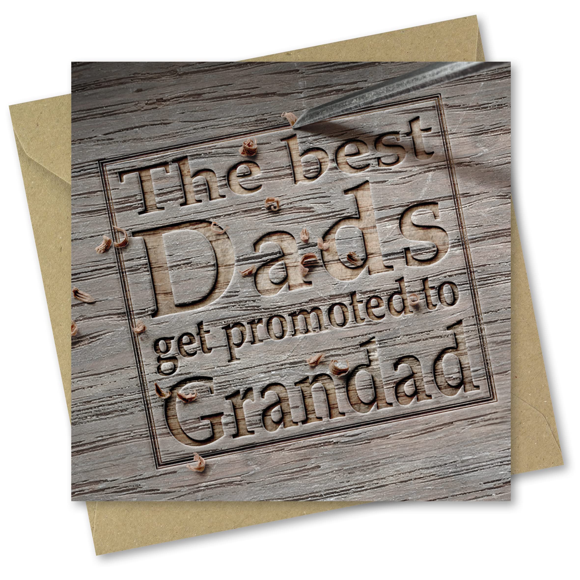 Vatertagskarte „Promoted To Grandad“ – Umweltfreundlich, 150x150 Mm, Inkl. Umschlag, Gedruckt In Großbritannien Auf Recycling-Karton