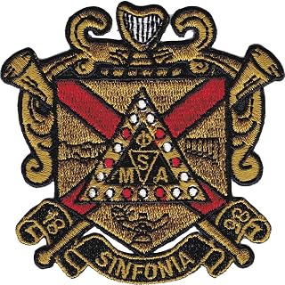 Phi Mu Alpha Sinfonia Shield Iron-On Patch - Gold, 2.875" - ID#66483