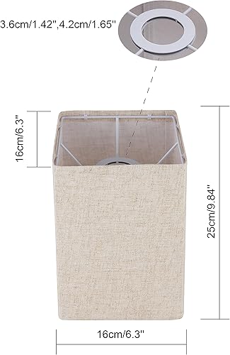 Miniatura 8 de Juego de 2 pantallas cuadradas de lino de 6.3 pulgadas de largo x 6.3 pulgadas de ancho x 9.84 pulgadas de alto, pantallas de tela de repuesto de