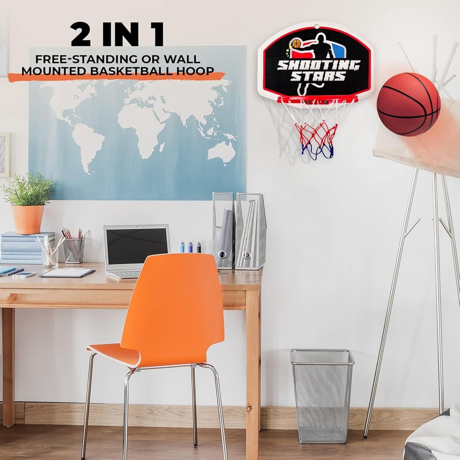 Toddler Basketball Hoop Indoor - Basketball Hoop Toddler, Adjustable Indoor & Outdoor Mini Court - Christmas & Birthday Gift for Ages 4-8 Includes Basketball Goal, Stand and Balls