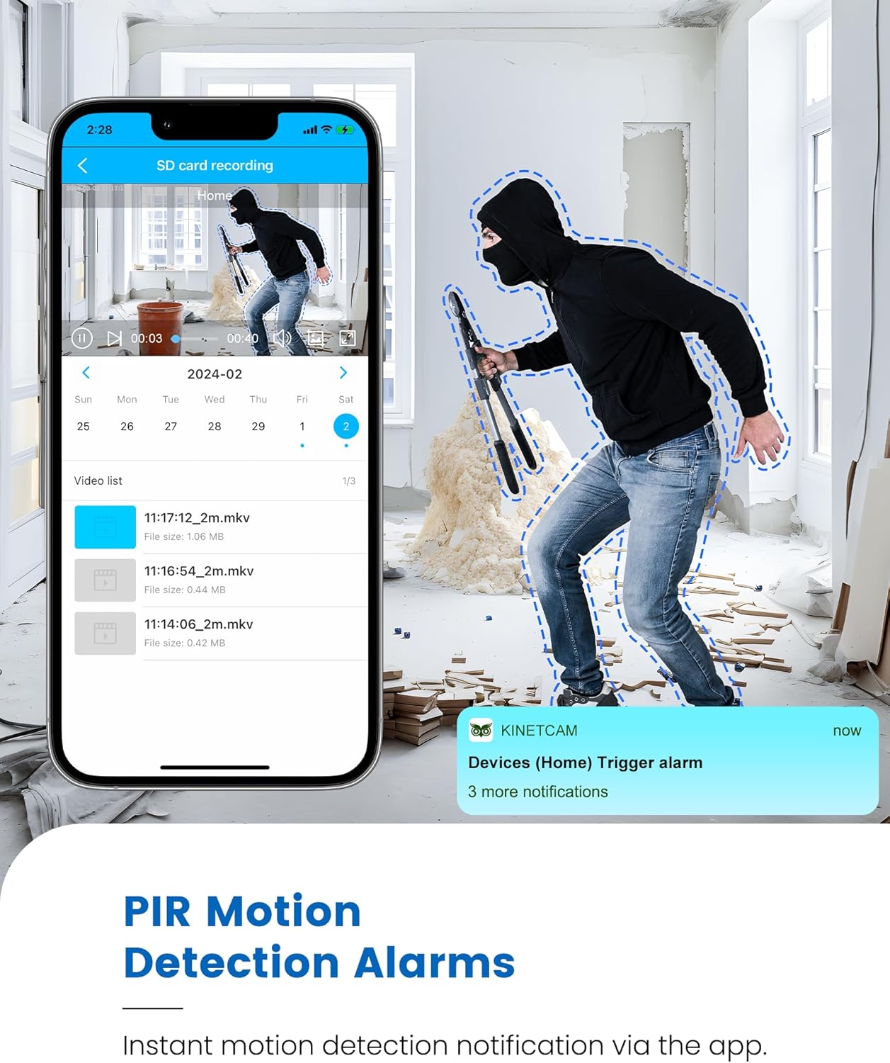 KinetCam CAM-A displaying 2K live video and night vision of horses