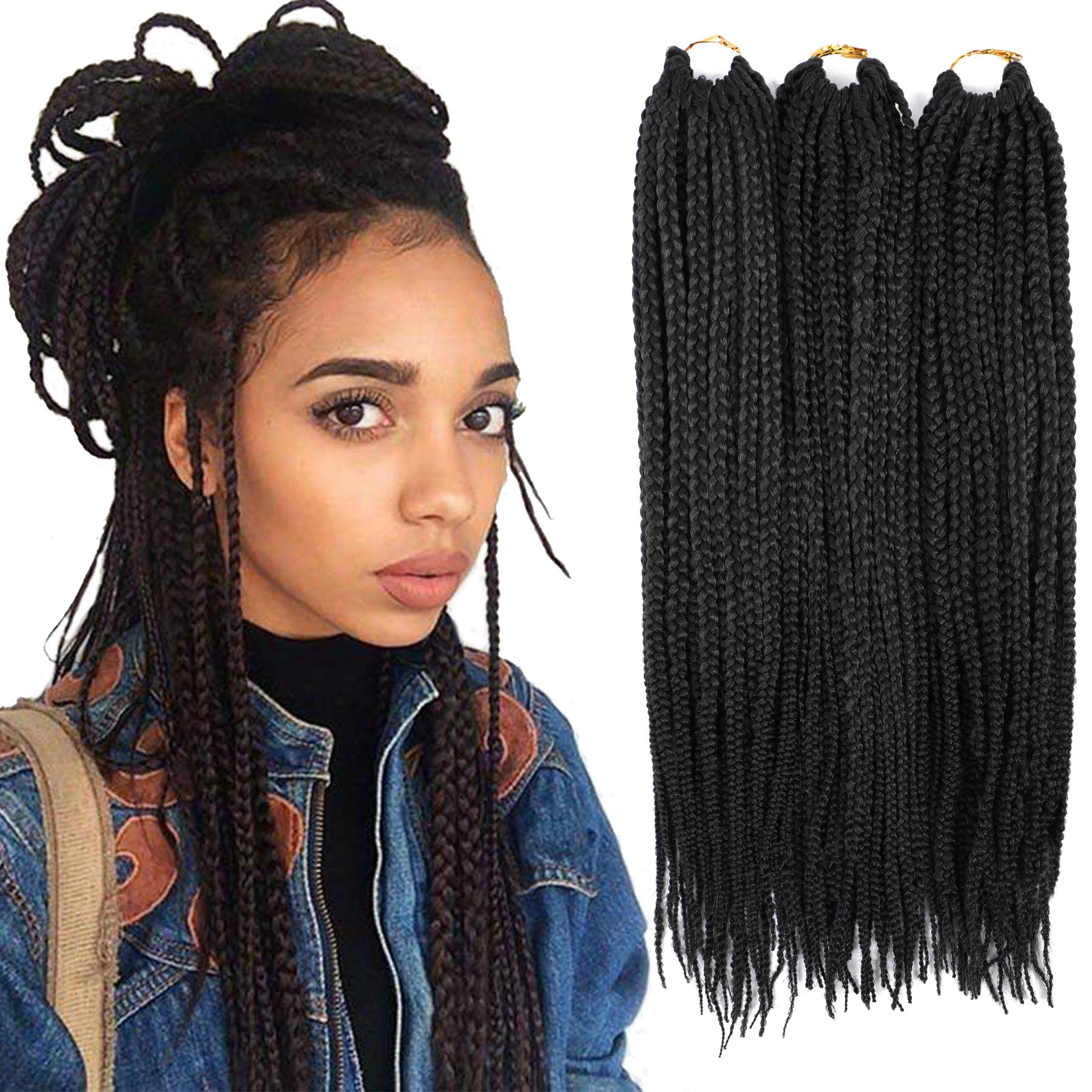 Buy Callia Box Braids Crochet Hair 14Inch 24 Strands 7 Packs Box Braid