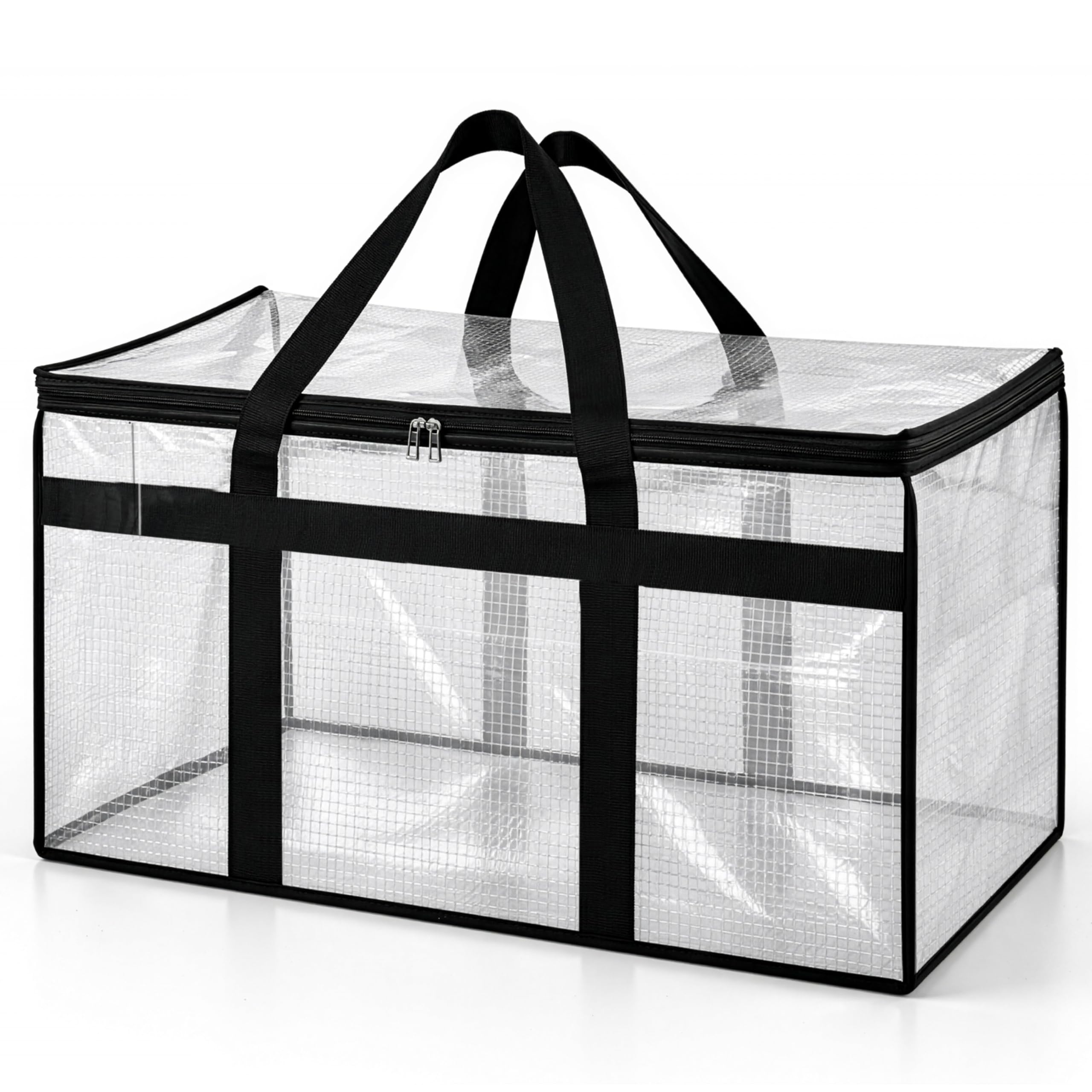 Storite Transparent Moisture Proof Multi-Purpose 72 L Large Toys Storage Bag/Books Magazine/Blankets/Clothes Storage Organizer with Zip and Handle Rectangular (57x40x36 cm)-image-48