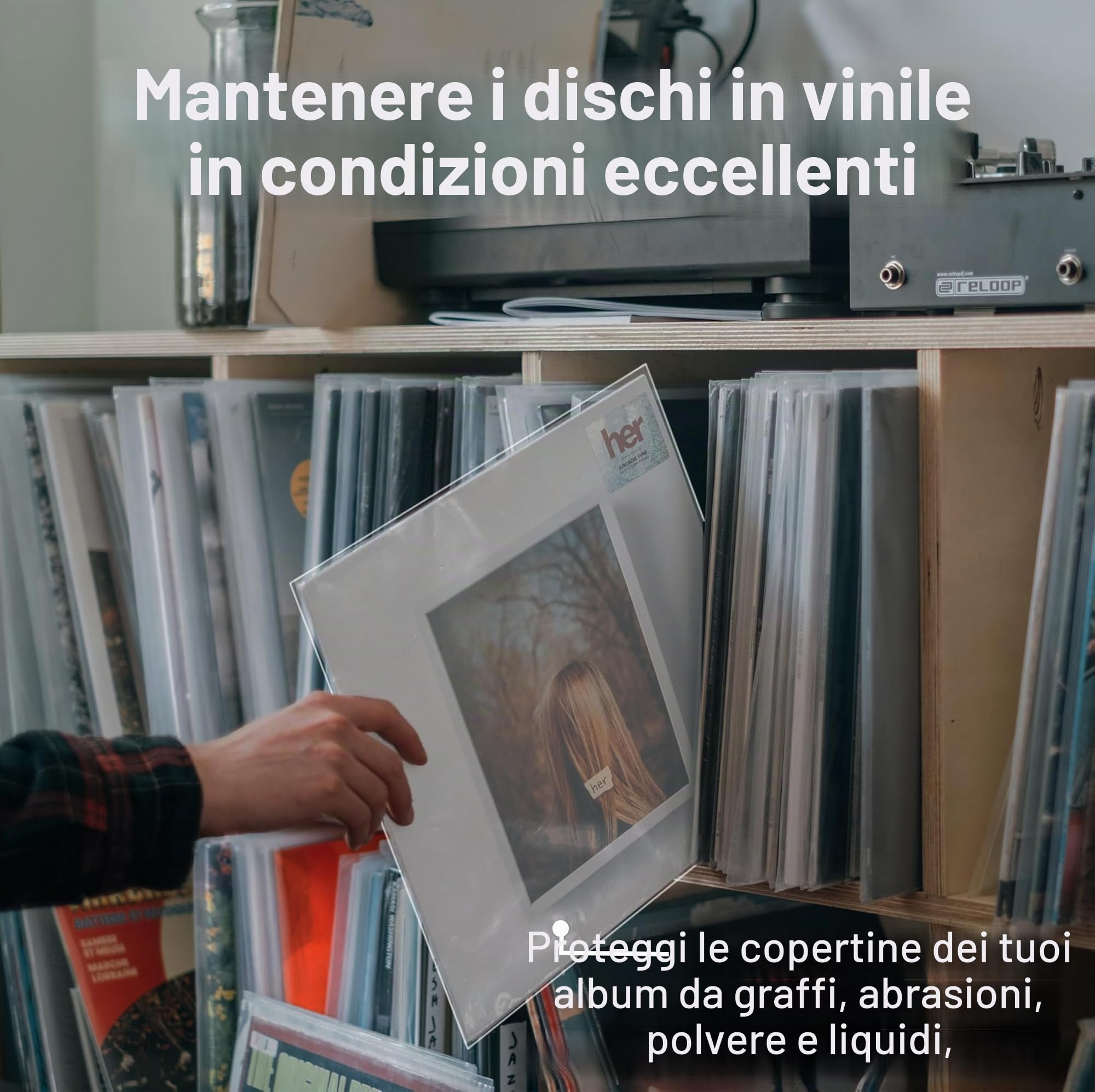 Buste Vinili 33 Giri 12 Pollici Esterne, 50 x Custodia Vinile Trasparenti, Buste per Vinili pour 12" LP Dischi, Protezione Polipropilene Vinile Copertine Cover Outer