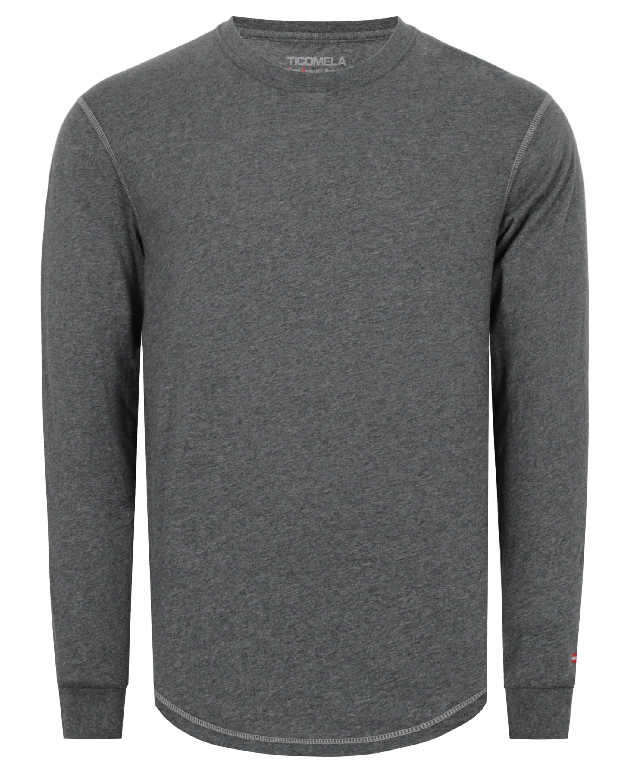 TICOMELA FR Shirts for Men 4oz Lightweight Flame Resistant Crewneck T-Shirts 100% Cotton Fire Retardant Henley Shirts