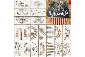 20 Pcs Fourth of July Stencils for Painting on Wood