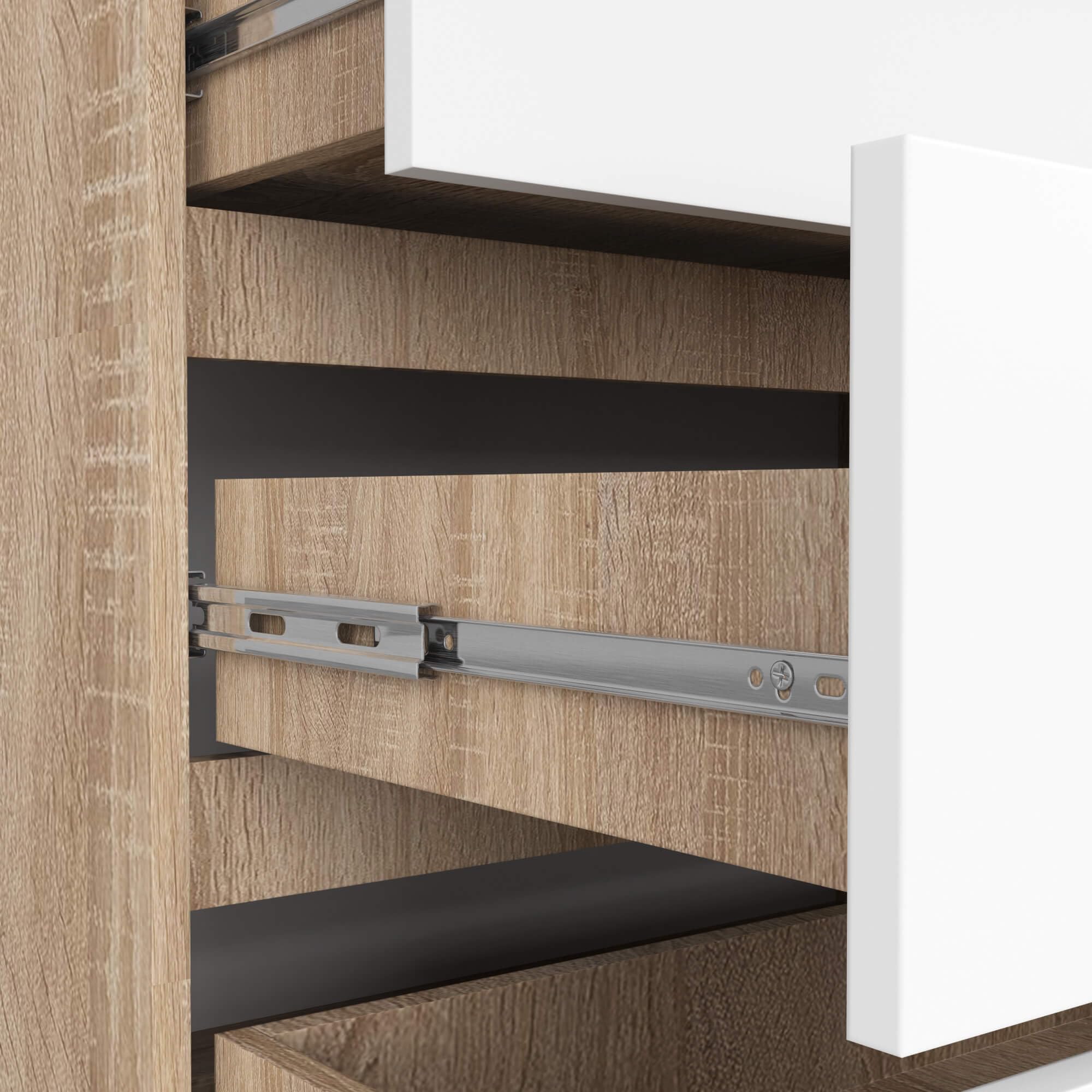 AKORD Cassettiera K140 138 cm, 6 cassetti, Rovere Sonoma