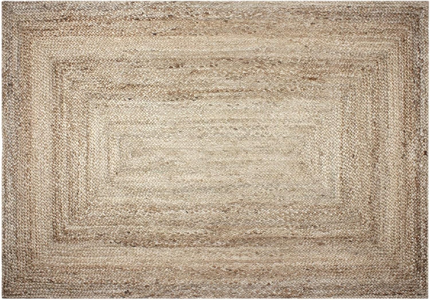 Natural Jute Area Rug 6x4 Ft Reversible Braided Bio Friendly Rugs for
