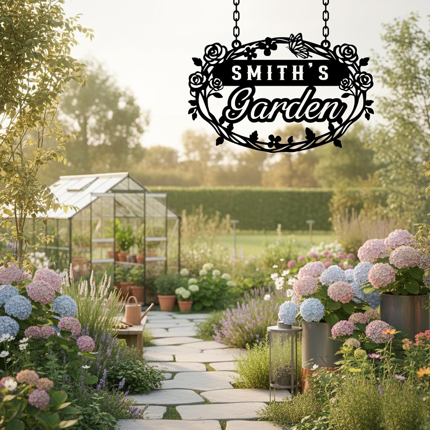 Custom Metal Garden Name Sign – Personalized Outdoor Wall Art, Family Last Name Yard Sign, Vegetable Garden Decor & Housewarming Gift