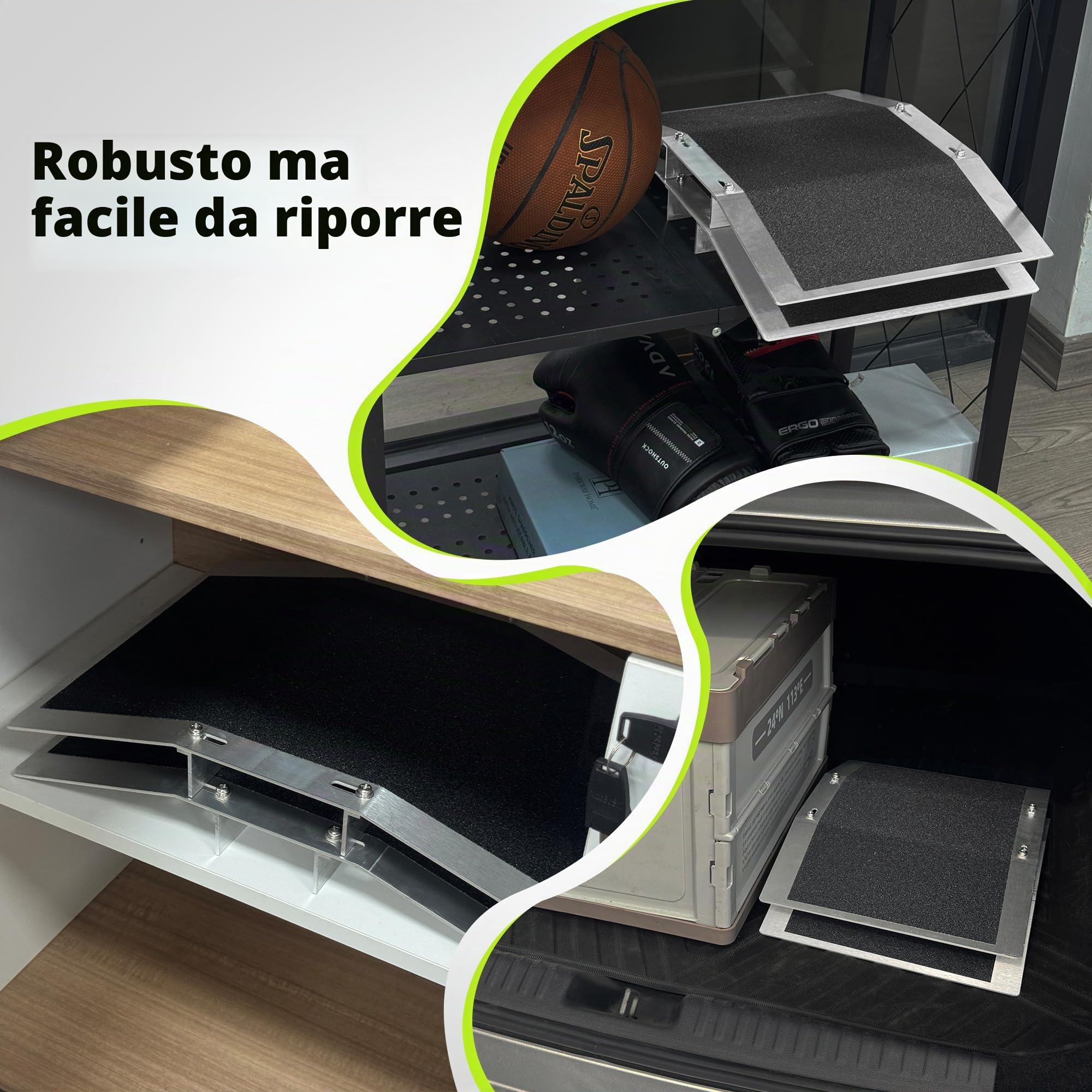 2 rampe per soglie a ponte in alluminio per porte, 30 cm di lunghezza x 4 cm di altezza, adatte a soglie larghe 7-13 cm, con barre regolabili, rampe antiscivolo per sedia a rotelle per casa