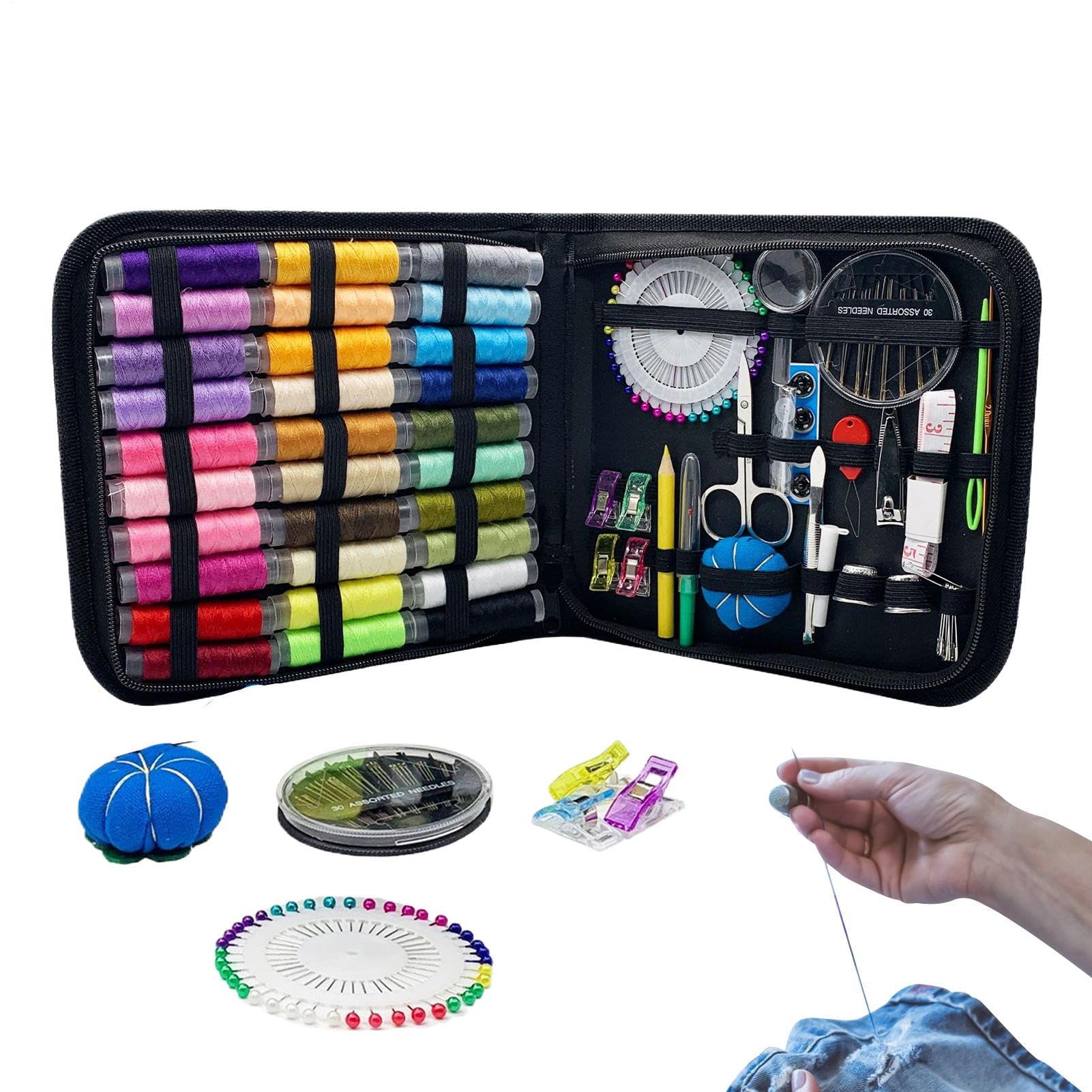 Kit De Costura Estuche Completo De Agujas Para Viaje | Kit de Herramientas para Bordado y Puntada a Mano para Principiantes