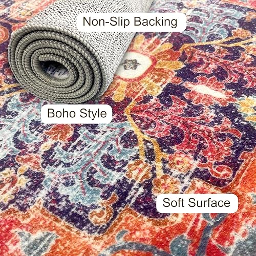 Miniatura 6 de Alfombras lavables de 5 x 7 pies para sala de estar, alfombras para dormitorio, alfombras grandes, alfombras de lana sintética ultra suave, alfombra