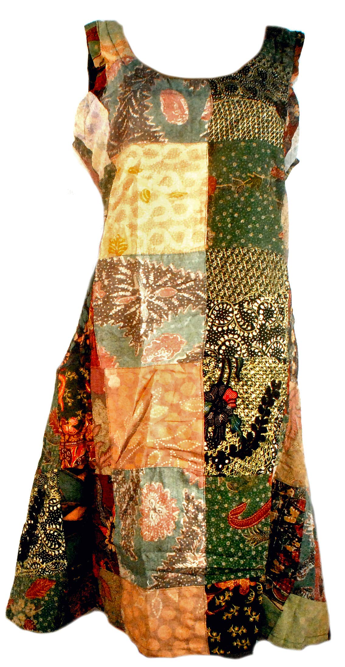 Terrapin Trading Women's Multicoloured Fair Trade Balinese Patchwork Batik Dress S-Xl
