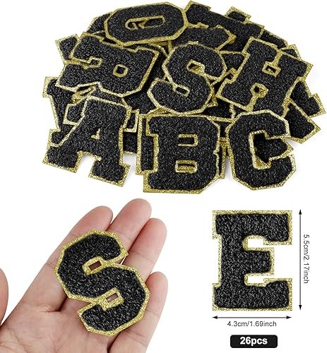 Miniatura 10 de Parches autoadhesivos de felpilla de la A a la Z, 52 piezas de letras de chenilla rosa claro para ropa de tela