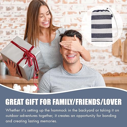 Miniatura 7 de Hamaca brasileña con correas para árboles, hamacas de algodón, hamaca portátil con bolsa de transporte para patio trasero, porche, uso en exteriores