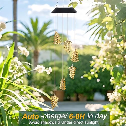 Miniatura 4 de Campanilla de viento solar para exteriores, campanillas de viento para exteriores e interiores, regalos de cumpleaños para mujer, mamá, abuela,