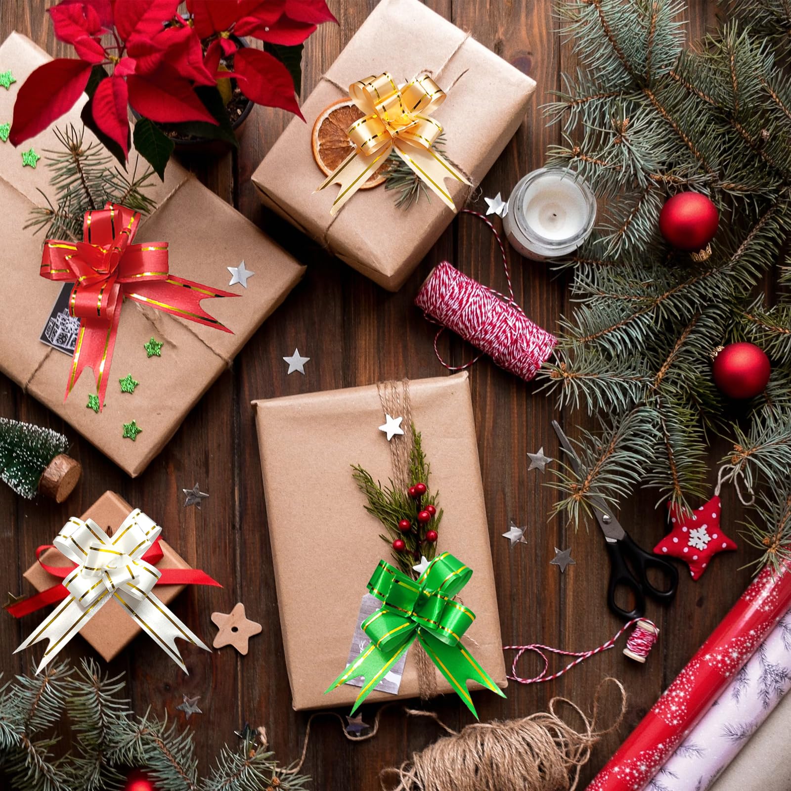 Fiocchi Per Cesti, 30 Fiocchi Rossi Grandi Per Confezioni Regalo, Fiocchi Grandi Per Fiocchi Regalo, Fiocchi Da Tirare Per Cesti Regalo, Decorazioni Per Regali Di Nozze (rosso