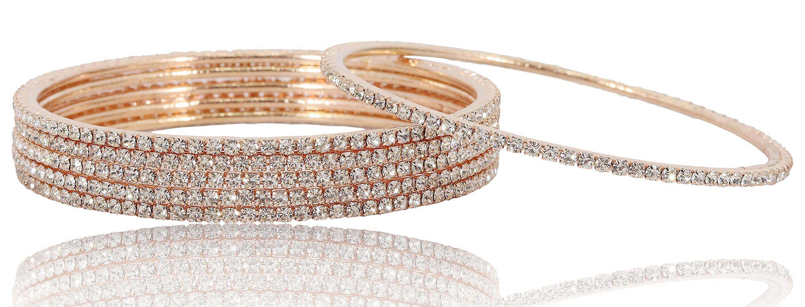 Zircon Studded Bangle Set, Pack Of 12