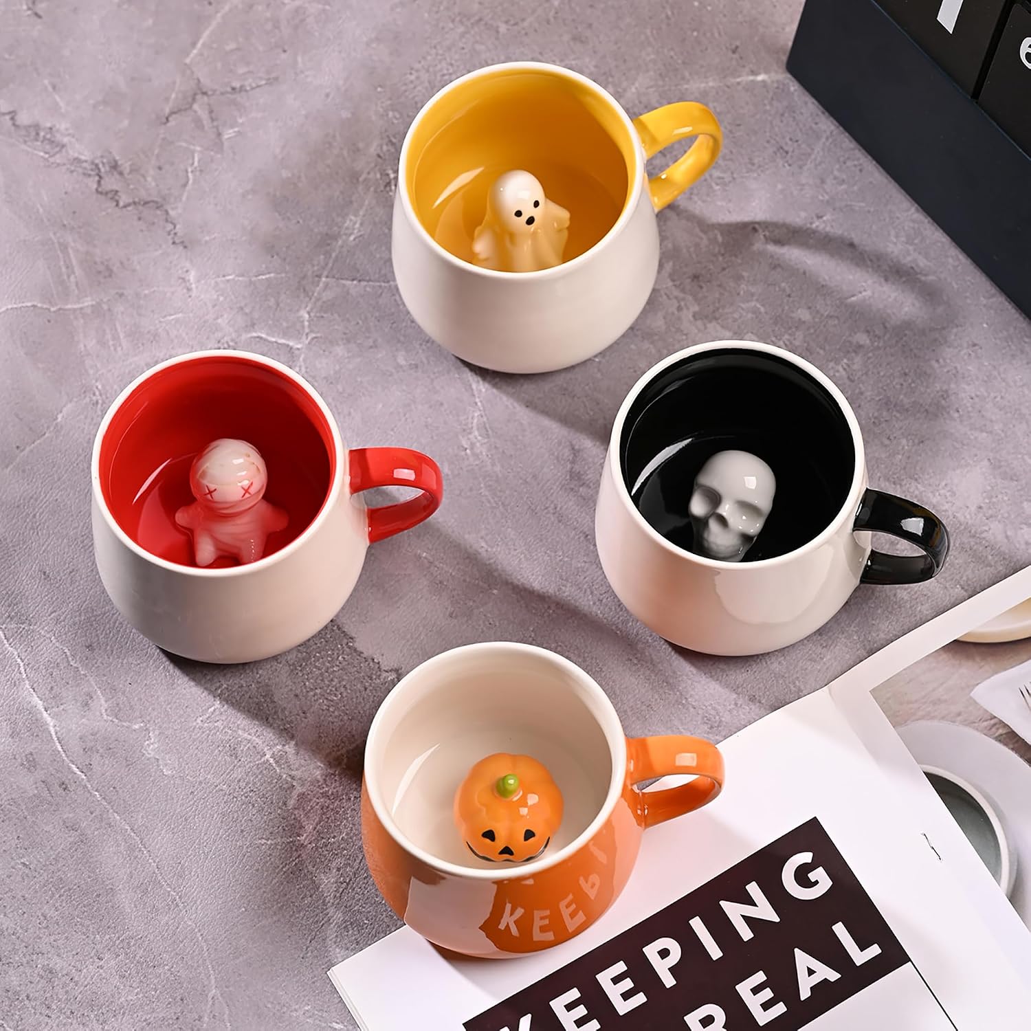 Skull Ceramic Cup Hidden 3D Animal Inside Mug (Skull) image 3