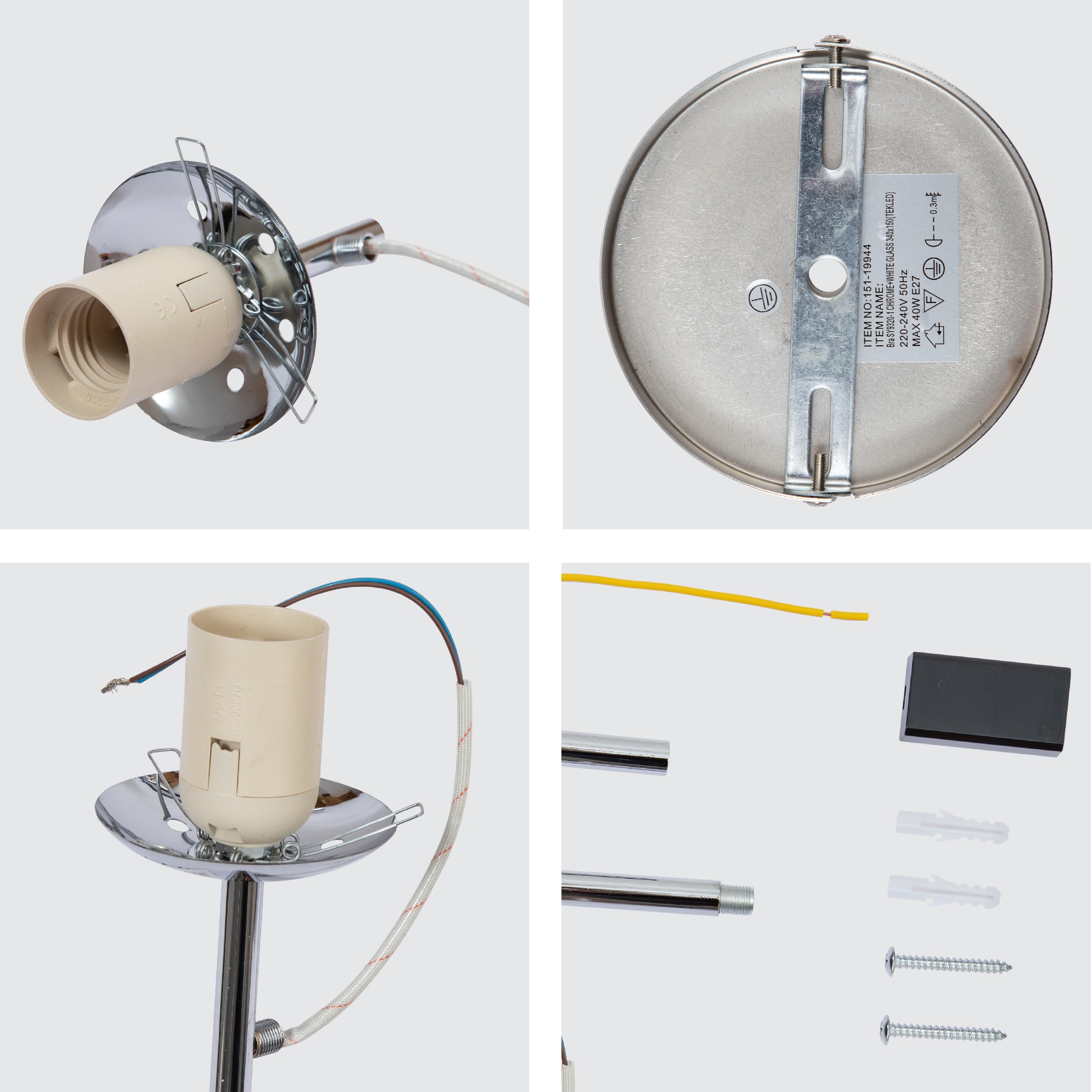 TEKLED myHome Mid-Century Nordic Globe Sconce Modern Wall Light, Chrome-opal - Image 4