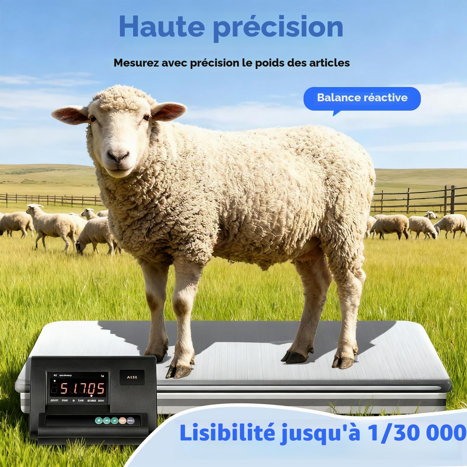 5000kg Kit de Balance pour bétail Industriel, Kit Balance Au Sol Haute Précision, cellule de charge à compression de poutre en acier, Pour Bovins, Moutons, Porcs, Chèvres, Chevaux