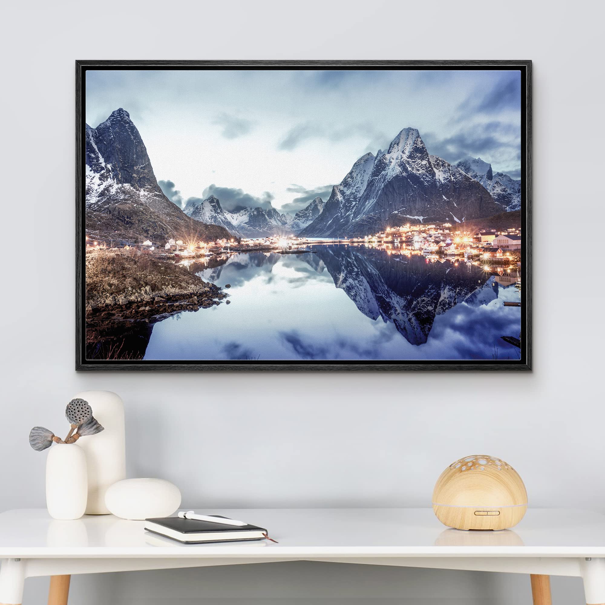 Amazon.com: wall26 Framed Canvas Print Wall Art Winter Snow
