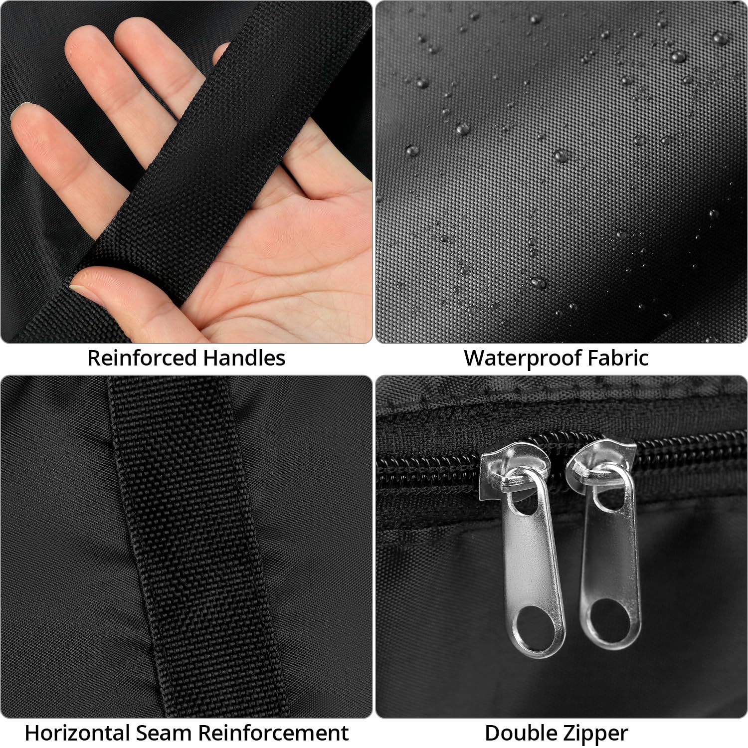 QWORK® 2 Pack 180L Large Moving and Storage Bags with Zippers,Waterproof Oxford Cloth Totes for Clothes Bedding - Image 2