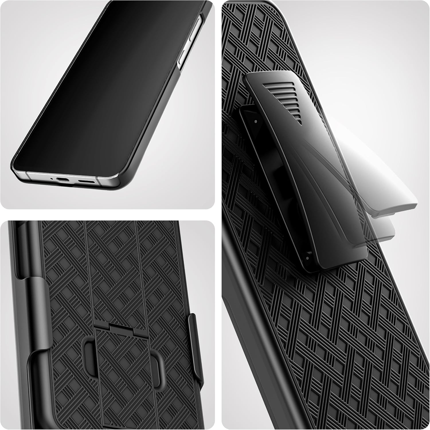 Belt Clip for Google Pixel 10a Slim Case with Holster and Kickstand (Black)