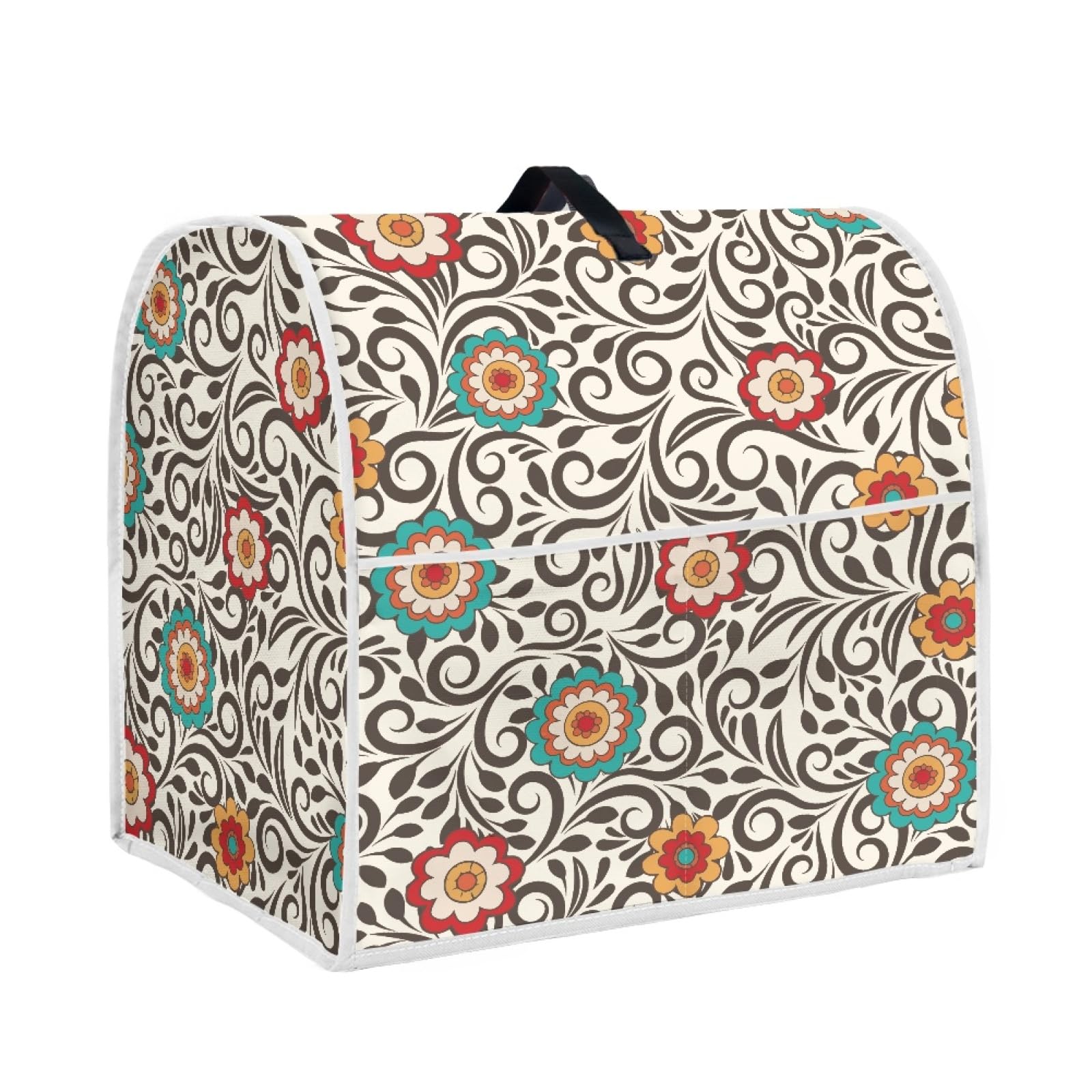 TOADDMOS Vintage Floral Print Stand Mixer Cover for Kitchen Aid Mixer,Dust Cover Compatible with 6-8 Quart Stand Mixer