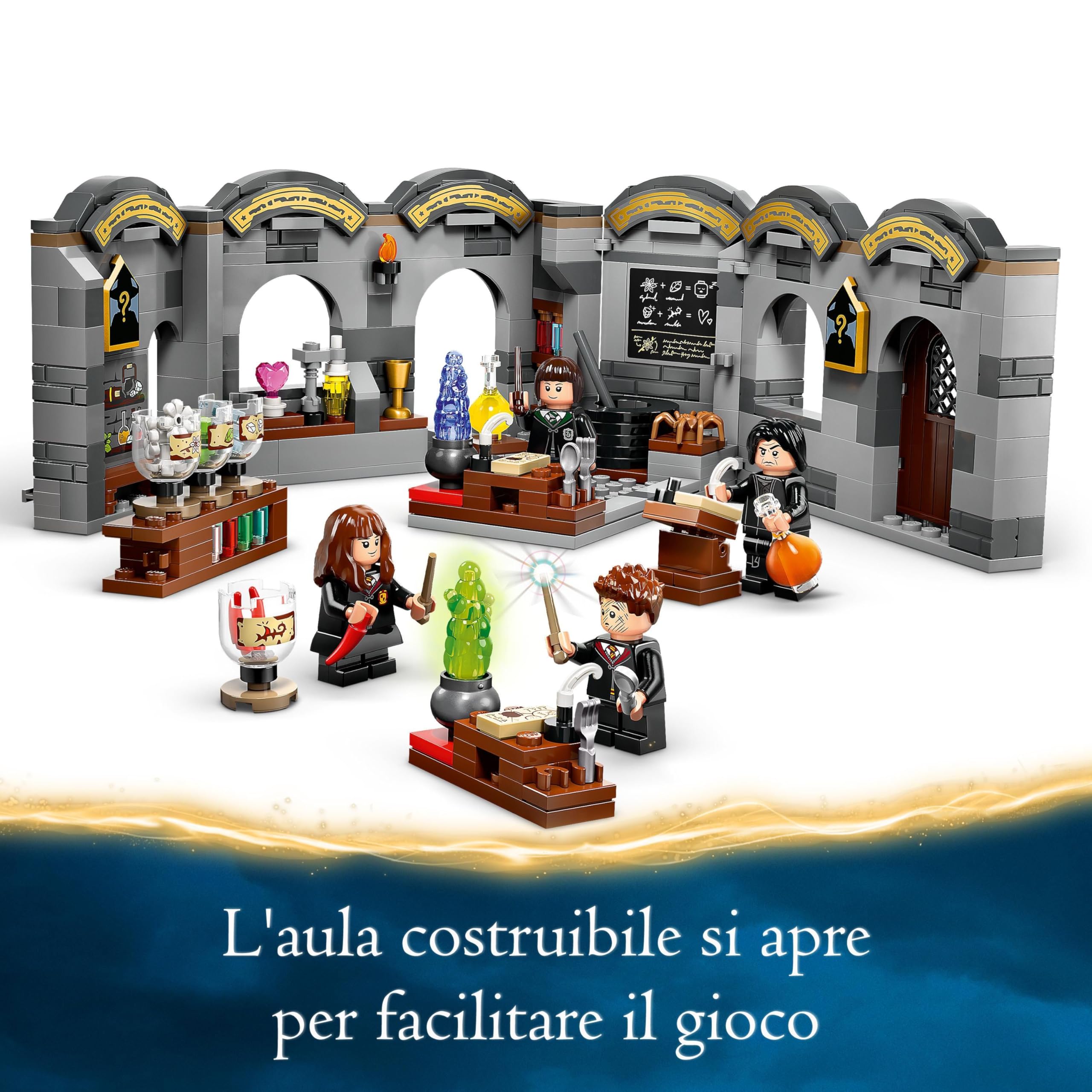 LEGO Harry Potter Castello di Hogwarts: Lezione di Pozioni, Aula Giocattolo da Costruire per Corso di Magia, Giochi per Bambini e Bambine da 8 Anni con 4 Minifigure, Idea Regalo da Collezione 76431