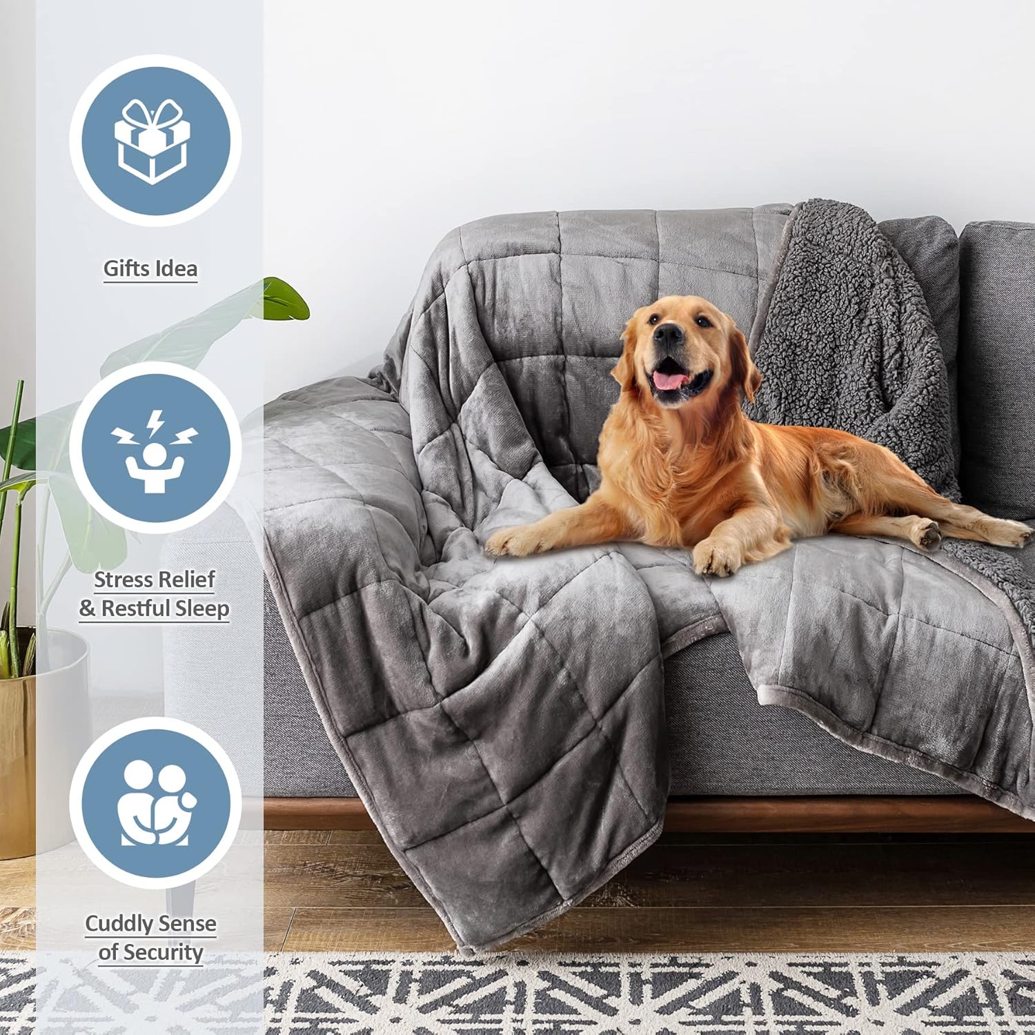 Buy Sherpa Fleece Weighted Blanket 15 lbs,Drewin Fuzzy Plush Flannel