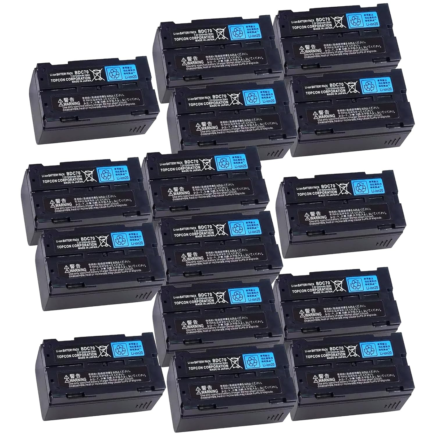 15 Pack 7 2V 5240mAh BDC70 AA Rechargeable Lithium Battery for Topcon Sokkia Total Stations GPS Station and