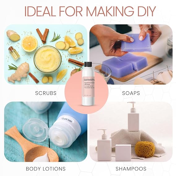Germall Plus- Natural Preservative - Clear Liquid - Excellent Broad Spectrum Preservative Compatible with Most Cosmetic Ingredients Good for Water Based Formulas (4 Fl Oz / 113 mL)