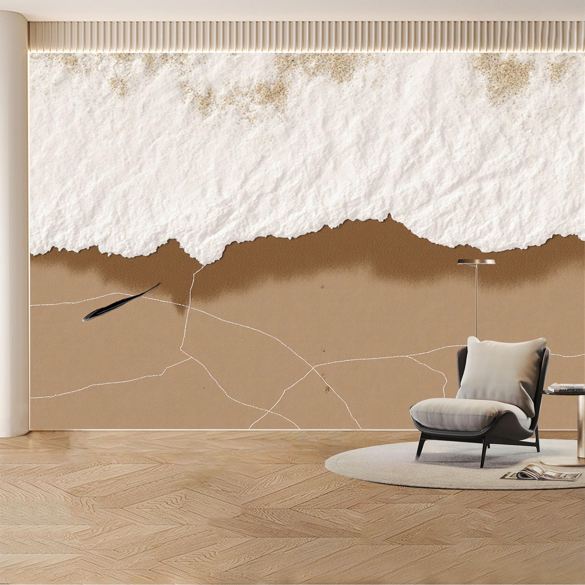 Kayorowalls Bh20260527585 Custom Wall Mural Wallpaper Abstract Landscape 3D Effect Wall Decor Minimalist Removable Selfadhesive Large Photo For Living Room， Bedroom， Office