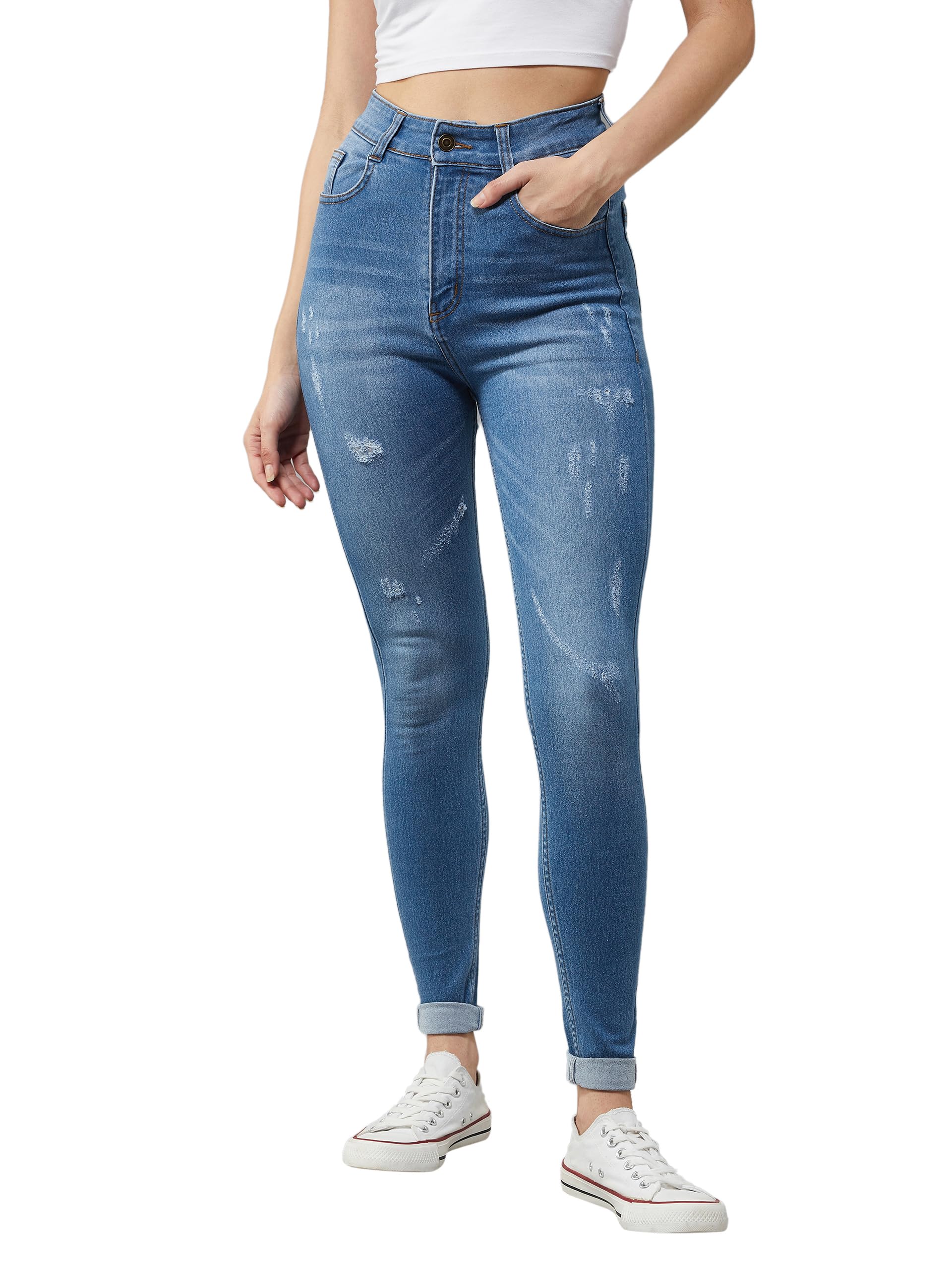miss chase Women's Skinny Fit High Rise Regular Length Stretchable Denim Jeans-picture-41
