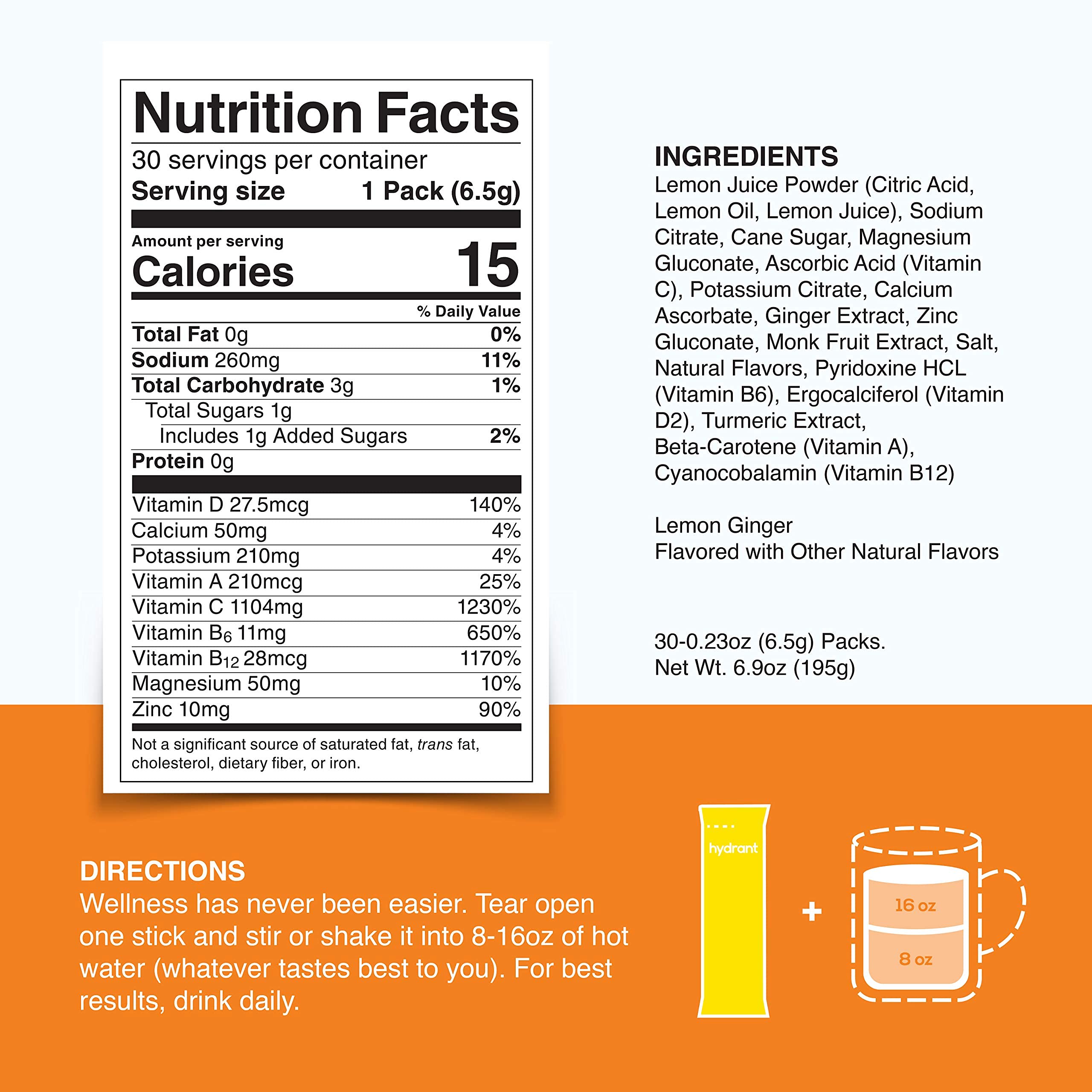 Buy Hydrant Immunity Vitamins Electrolyte Powder Supplement with