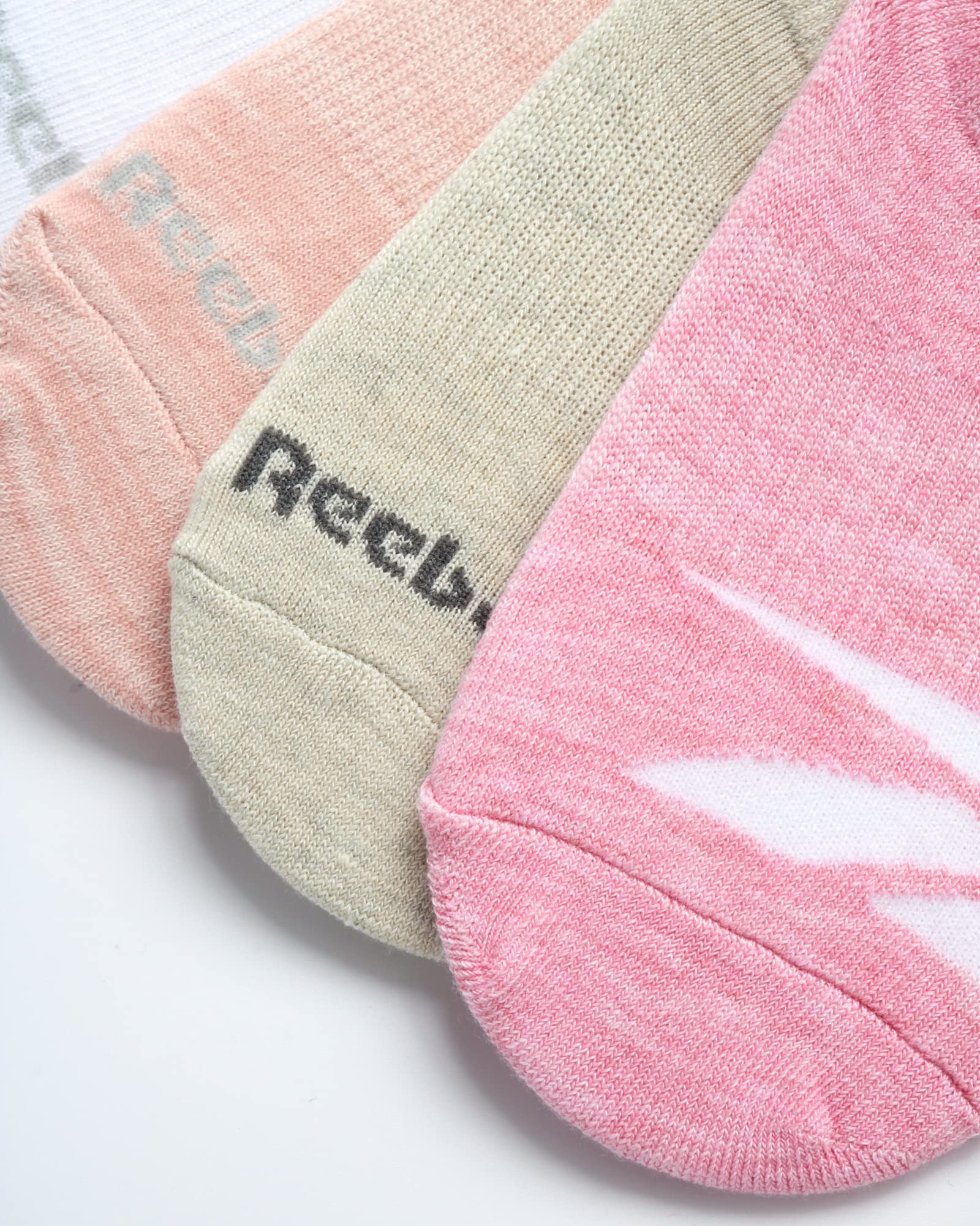 Reebok Women's 6 Pack No Show Liner Socks with Non-Slip Grip, Size Shoe Size: 4-10 , Pink Assorted