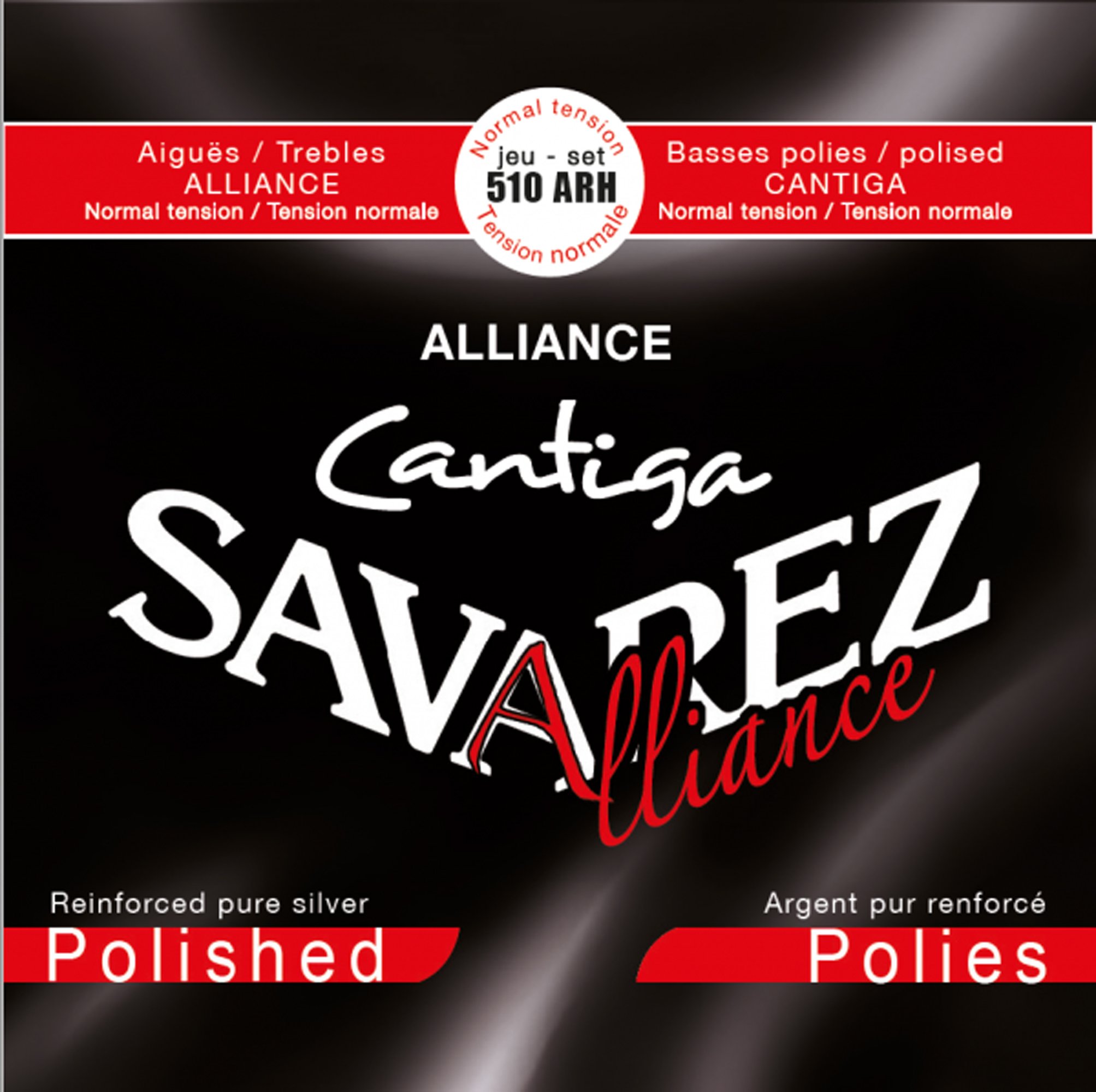Zestaw strun do gitary klasycznej Savarez Alliance Cantiga 510 ARH, szlifowane, normal tension, czerwone