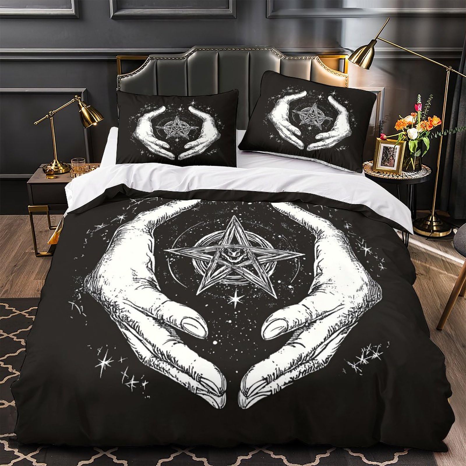 Parure de lit mains de sorcière, cadeau idéal pour couple amoureux