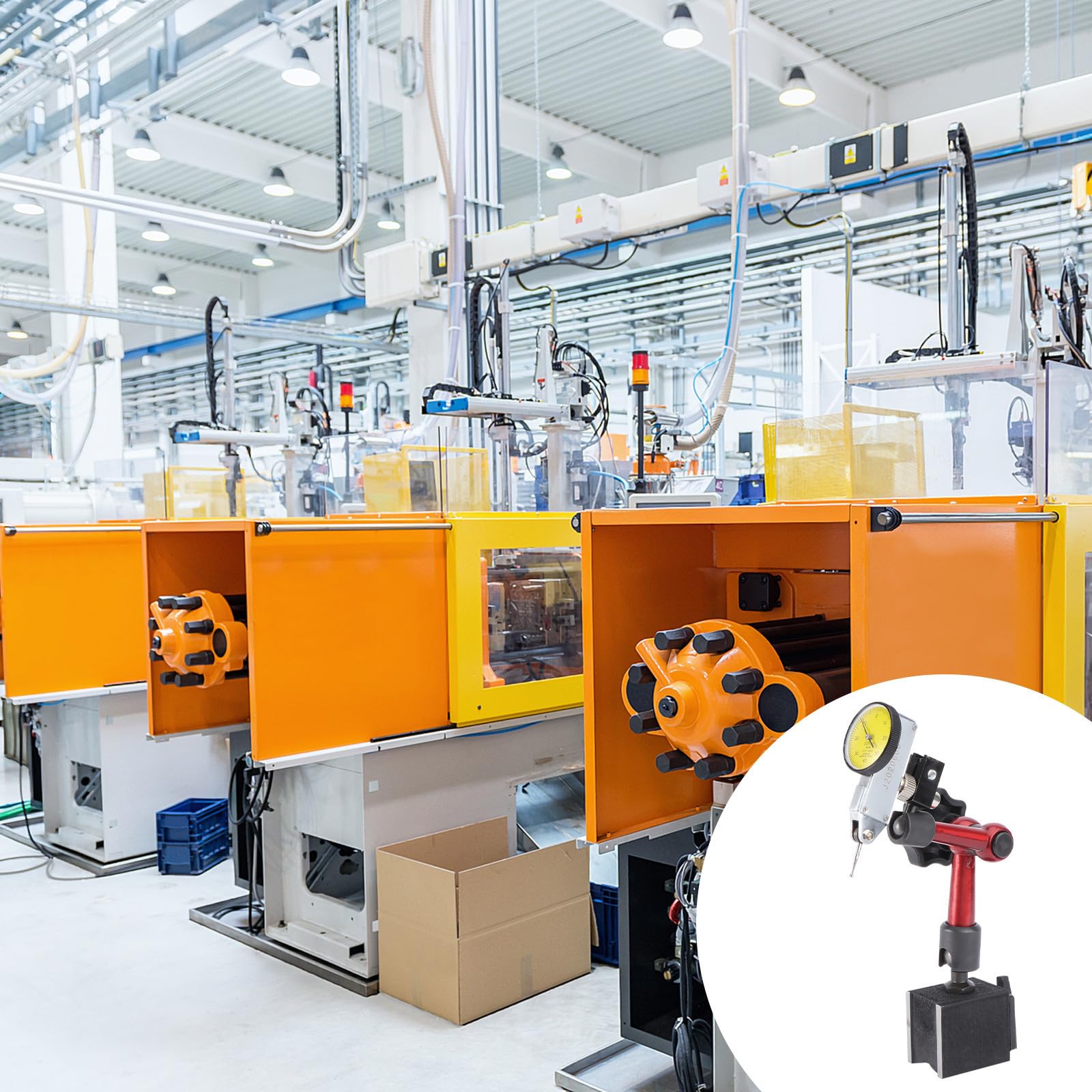 Supporto Base Magnetica per Operazioni di Allineamento Precise Flessibile per Comparatore Leva di Bloccaggio in Metallo e Abs, Base a V Tre Giunti