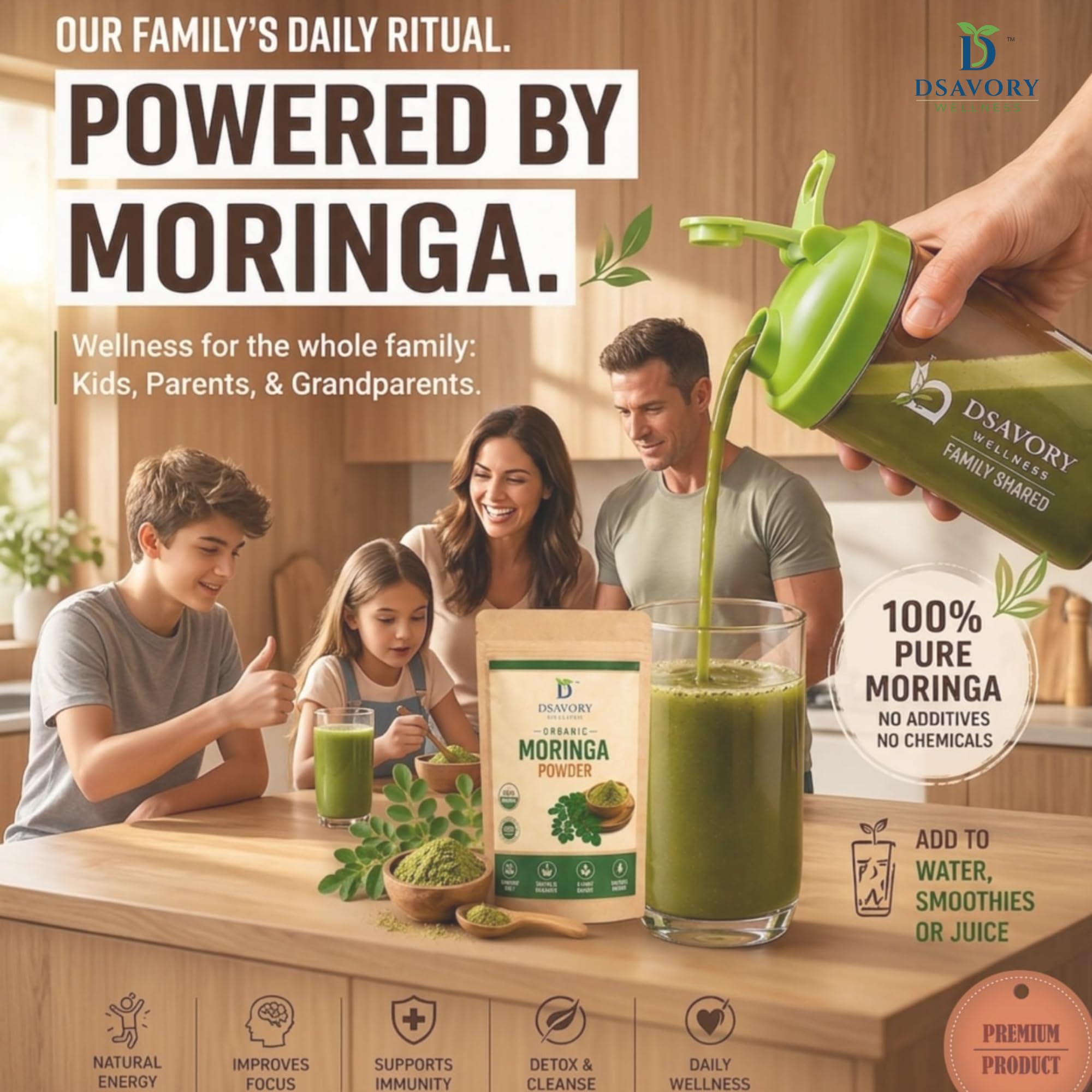 Moringa Powder – 200gm | 100% Natural Ayurvedic Superfood | Rich in Antioxidants, Vitamins & Minerals | Supports Immunity, Energy & Daily Nutrition — Amazon image 5