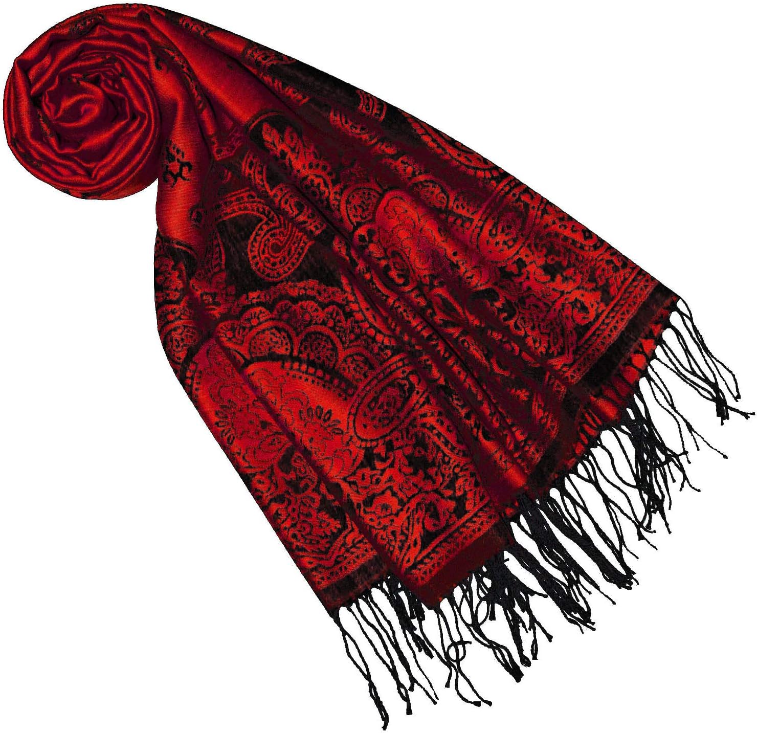 Lorenzo Cana Pashmina 93319 Sjaal, jacquardgeweven paisley-patroon, 70 cm x 180 cm, natuurlijke vezels, marineblauw en zwart, blauw, 70 x 180 cm