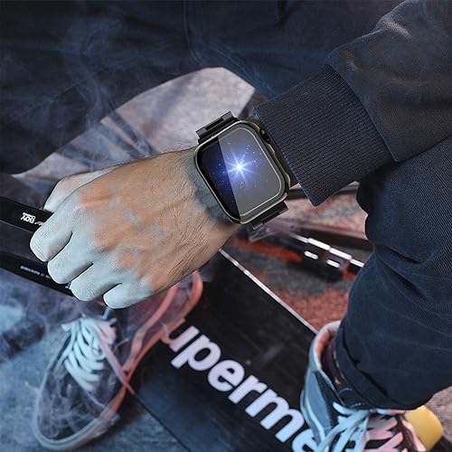 Miniatura 5 de Bekomo Compatible con Apple Watch Band de 1.929 in 1.732 in 1.772 in 1.654 in 1.575 in 1.496 in 1.614 in, correas de acero inoxidable XL grandes