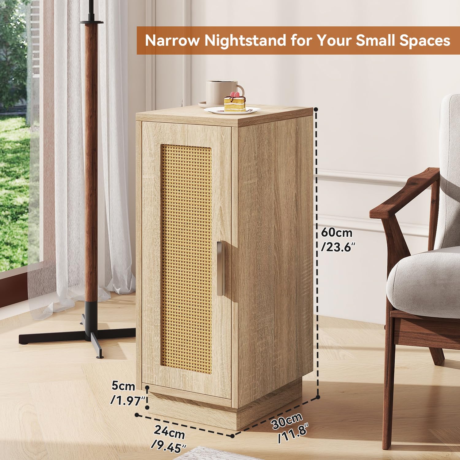 HOMCOM Set 2 Comodini Sospesi in Truciolato per Camera da Letto e Soggiorno, 40x30x19.5 cm