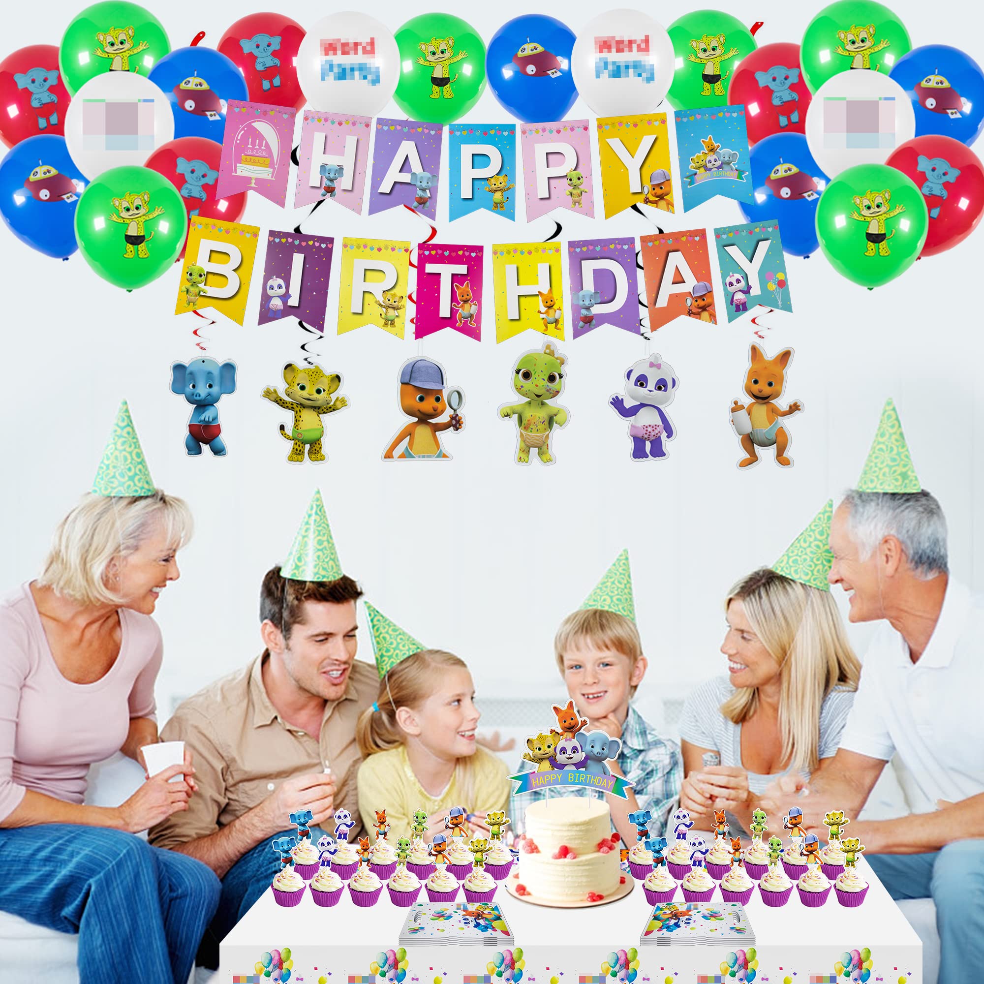 Buy Word Party Birthday Party Supplies, Word Party Decorations for Kids Include Banner, Table