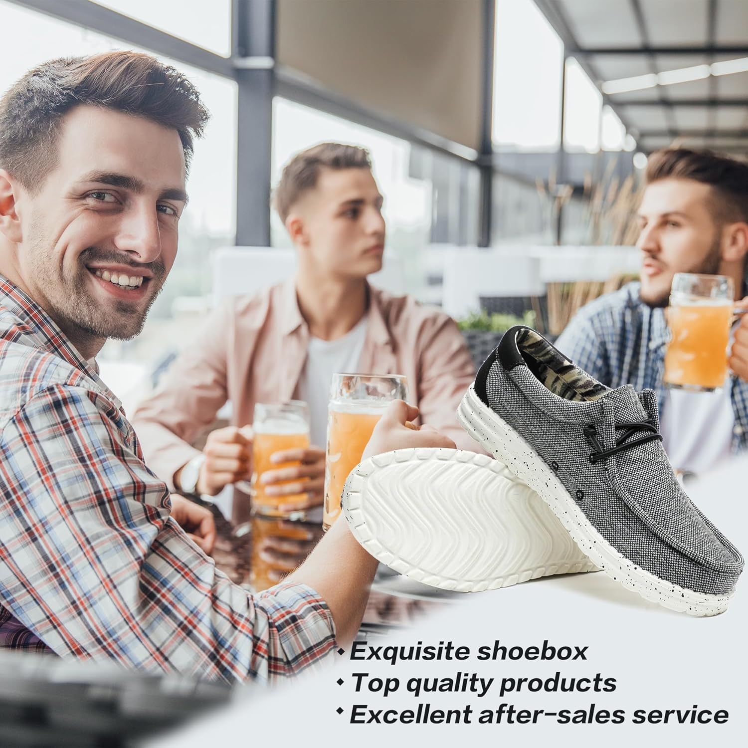 Men’s Machine Washable Slip On Lace Up Casual Loafer Breathable Travel Canvas Shoes for Men Comfortable and Stylish Summer Loafers Lightweight Walking Shoes Boat Shoe - Image 2