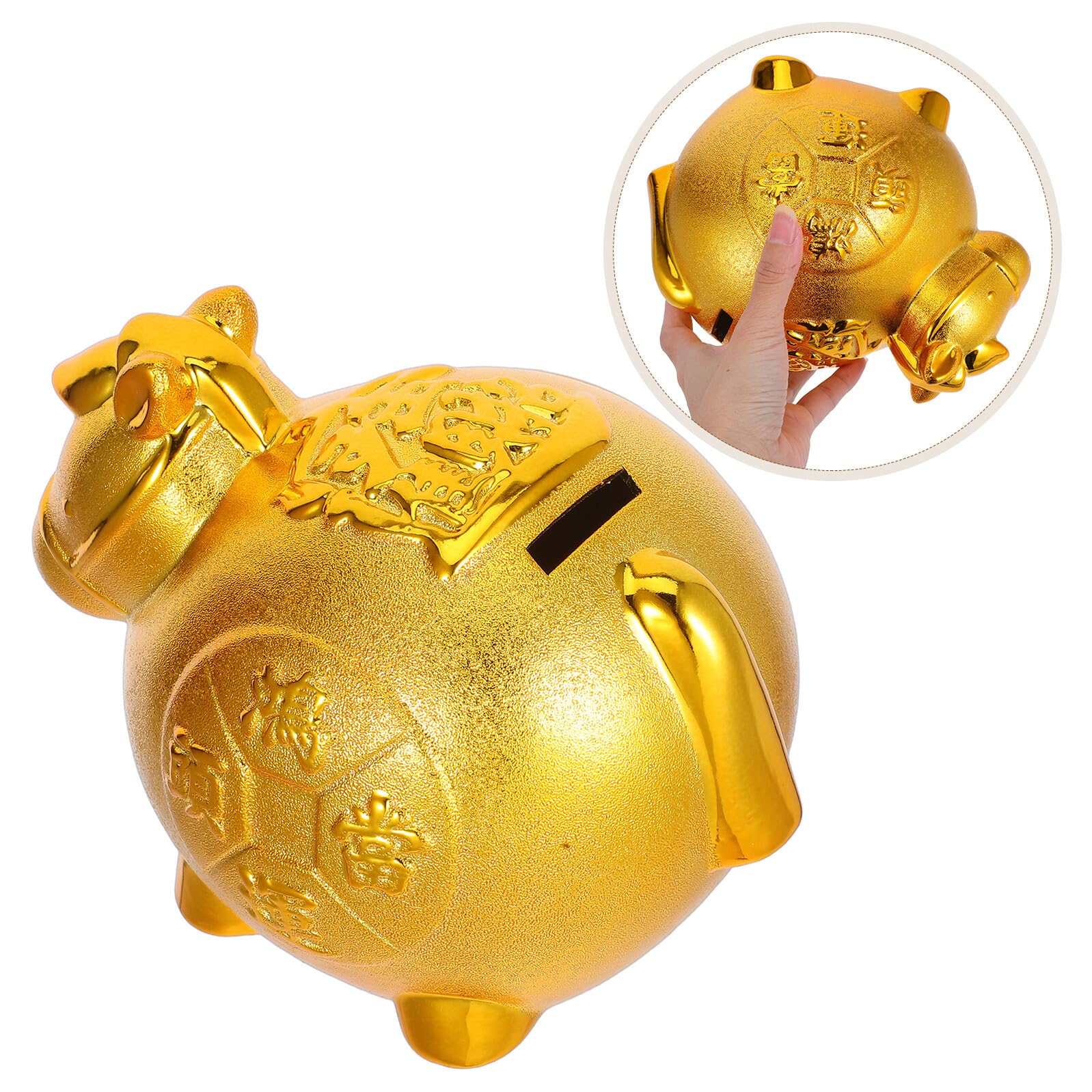 Gatuida Keramik Spardose Pferd Goldene Figur Sparbüchse Münzbehälter Dekorativ Chinesisches Neujahr Geschenk Elegante Tischdekoration Für Zuhause Und Büro