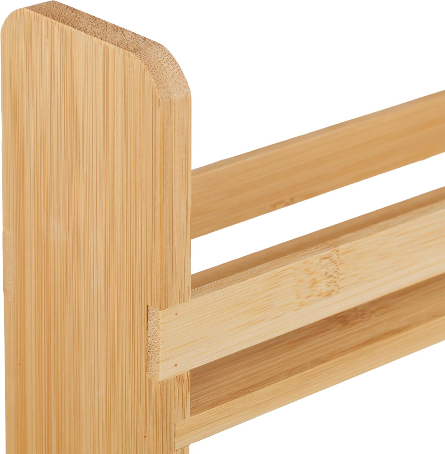 Relaxdays Bamboo Spice Rack, H x W x D: 30.5 x 25.5 x 6.5 cm, 2 Tiers, Spice Storage, Standing, Spice Rack, Natural image 5