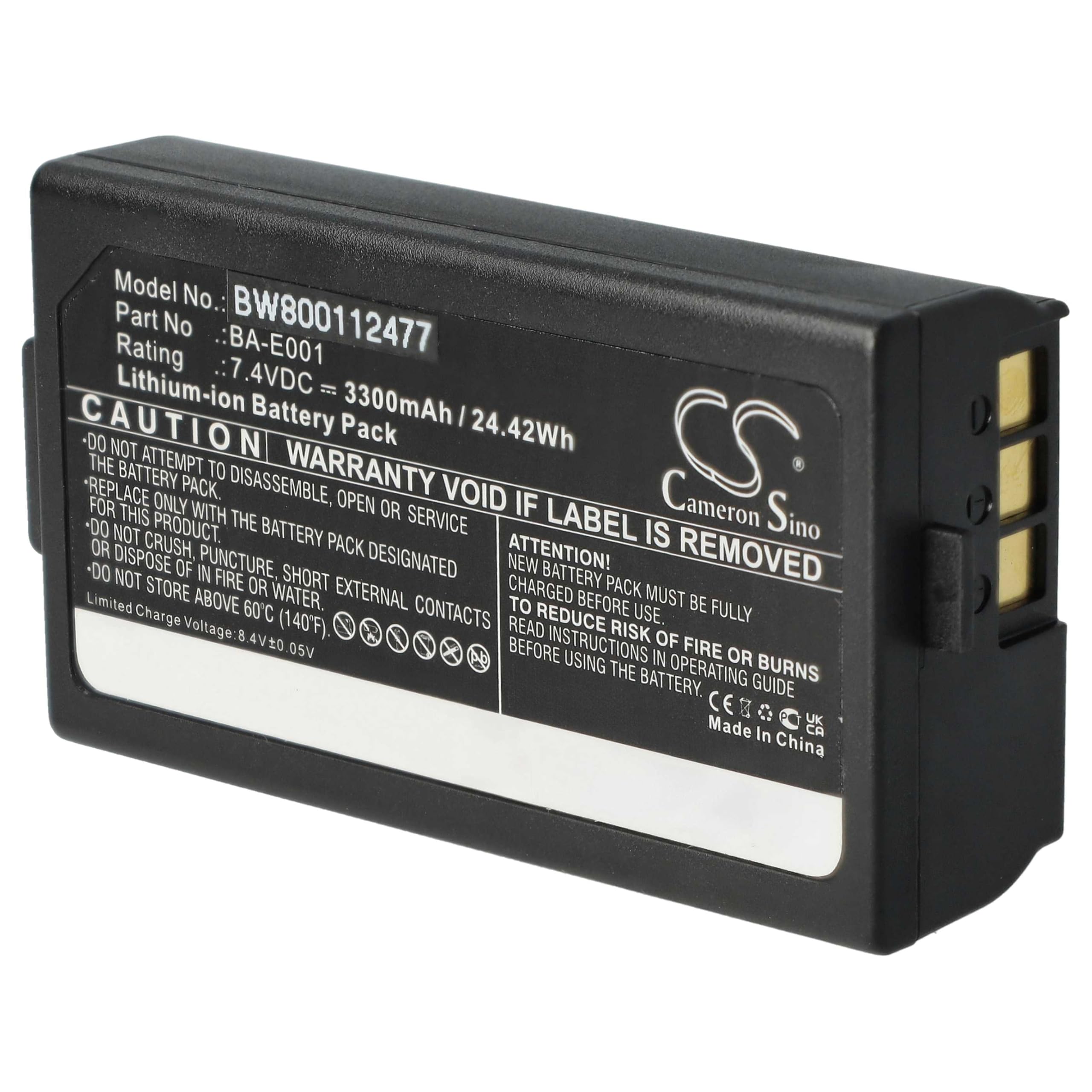 vhbw Akku Ersatz für Brother PJ7, BA-E001 für Drucker Kopierer Scanner Etiketten-Drucker (3300 mAh, 7,4 V, Li-Ion)