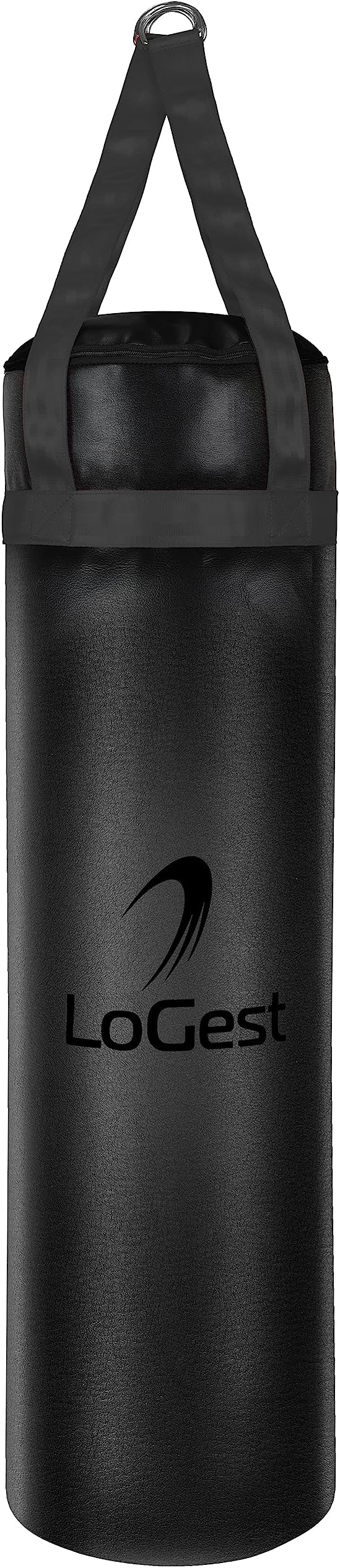 LoGest Boxing Bag - Hanging Punching Bag Sports Training Equipment - MMA, Karate, Judo, Muay Thai, Kickboxing - Hanging or Freestanding - Unfilled Max Capacity 100 Lbs - Heavy Punching Bag